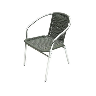 Single Chair-Grey Wicker Rattan Chair, Grey Rattan Garden Chair - image 1
