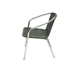 Single Chair-Grey Wicker Rattan Chair, Grey Rattan Garden Chair - thumbnail 4