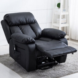 More4Homes Chester Dual Motor Electric Rise Recliner Bonded Leather Armchair Electric Lift Riser Chair (Black) - thumbnail 8