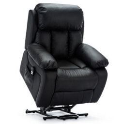 More4Homes Chester Dual Motor Electric Rise Recliner Bonded Leather Armchair Electric Lift Riser Chair (Black) - thumbnail 4