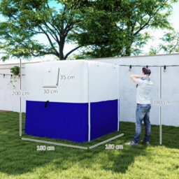Outsunny 2 X 2M Pop Up Gazebo With Sides Easy Up Party Tent, Blue - thumbnail 3
