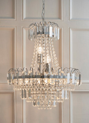 Anson Lighting Safiya Chrome And Faceted Glass Beads Ceiling Pendant - image 1