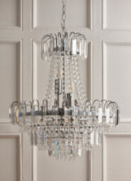 Anson Lighting Safiya Chrome And Faceted Glass Beads Ceiling Pendant - thumbnail 4