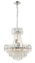 Anson Lighting Safiya Chrome And Faceted Glass Beads Ceiling Pendant - thumbnail 5