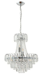 Anson Lighting Safiya Chrome And Faceted Glass Beads Ceiling Pendant - thumbnail 6