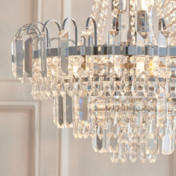 Anson Lighting Safiya Chrome And Faceted Glass Beads Ceiling Pendant - thumbnail 3
