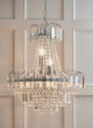 Anson Lighting Safiya Chrome And Faceted Glass Beads Ceiling Pendant - thumbnail 1