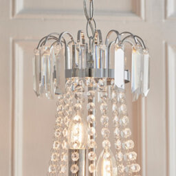 Anson Lighting Safiya Chrome And Faceted Glass Beads Ceiling Pendant - thumbnail 2