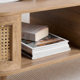 Rattan Coffee Table With Storage Curved Oak Birlea Sark - thumbnail 4
