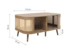 Rattan Coffee Table With Storage Curved Oak Birlea Sark - thumbnail 9