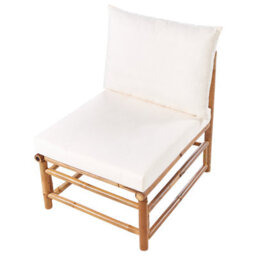 Beliani Garden Corner Sofa With Table 5 Seater Cerreto Left Hand Bamboo Off-White - thumbnail 7