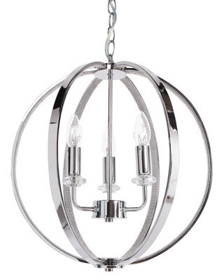 Wyld And Coco Auralux Chrome Chandelier Pendant Lamp With Crystal Accents, W40 X D40 X H100Cm - image 1