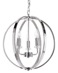 Wyld And Coco Auralux Chrome Chandelier Pendant Lamp With Crystal Accents, W40 X D40 X H100Cm - thumbnail 1
