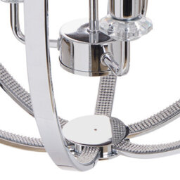 Wyld And Coco Auralux Chrome Chandelier Pendant Lamp With Crystal Accents, W40 X D40 X H100Cm - thumbnail 4