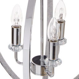 Wyld And Coco Auralux Chrome Chandelier Pendant Lamp With Crystal Accents, W40 X D40 X H100Cm - thumbnail 5