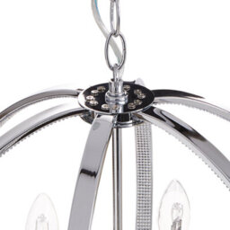 Wyld And Coco Auralux Chrome Chandelier Pendant Lamp With Crystal Accents, W40 X D40 X H100Cm - thumbnail 6
