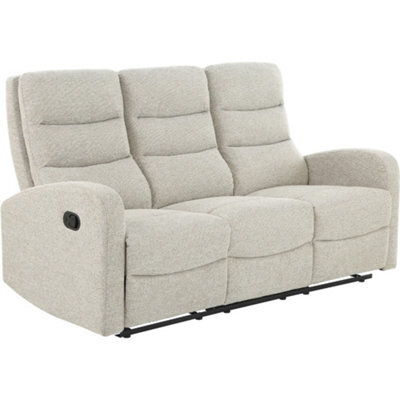 Rena 3 Seater Sofa With Manual Recliner In Natural Linen Look - image 1