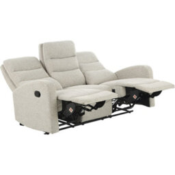 Rena 3 Seater Sofa With Manual Recliner In Natural Linen Look - thumbnail 5