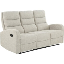 Rena 3 Seater Sofa With Manual Recliner In Natural Linen Look - thumbnail 1