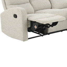 Rena 3 Seater Sofa With Manual Recliner In Natural Linen Look - thumbnail 7