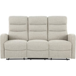 Rena 3 Seater Sofa With Manual Recliner In Natural Linen Look - thumbnail 3