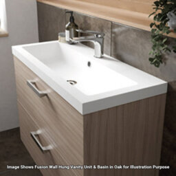 Hudson Reed Fusion Wall Hung 2 Drawer Vanity Unit & Polymarble Basin, Sink Vanity Unit, Charcoal Black, 500mm - thumbnail 3