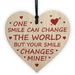 Red Ocean Novelty Wooden Heart Valentines Day Anniversary Gift For Boyfriend Girlfriend Husband Wife - thumbnail 1