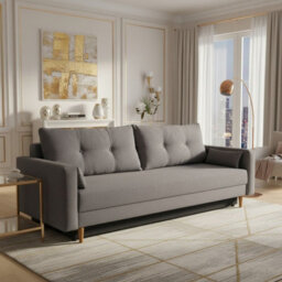 Bongo Modern Sofa Bed With Storage Universal Light Grey Fabric - thumbnail 1