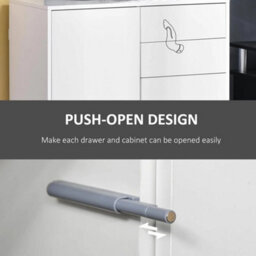 White High Gloss Sideboard Cabinet 2 Doors Drawers Storage - thumbnail 4