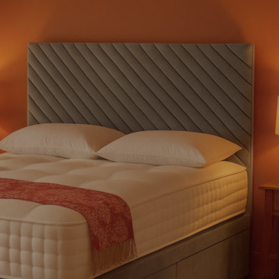 "Urban Textures - Liora Luxury 26"" High Velvet Fabric Upholstered Headboard - Grey" - image 1