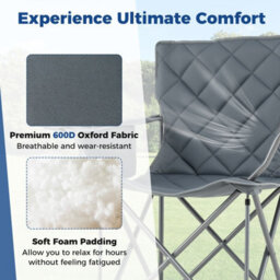 Gainoom Oversized Camping Chair Heavy Duty Outdoor Folding Chair Portable Foldable Fully Padded Lawn Chair - thumbnail 7