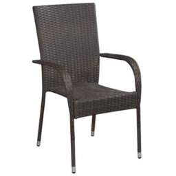 Berkfield Modern Garden Dining Set 5 Pcs Brown Poly Rattan - thumbnail 6