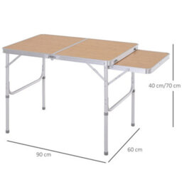 Outsunny 3Ft Aluminium Picnic Table W/side Desktop Outdoor Bbq Party Portable - thumbnail 3