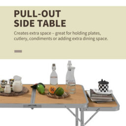 Outsunny 3Ft Aluminium Picnic Table W/side Desktop Outdoor Bbq Party Portable - thumbnail 6