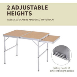 Outsunny 3Ft Aluminium Picnic Table W/side Desktop Outdoor Bbq Party Portable - thumbnail 5