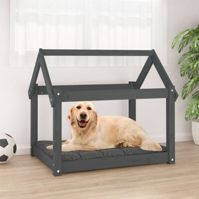 Walplus Dog Bed Grey 81X60X70 Cm Solid Wood Pine - image 1