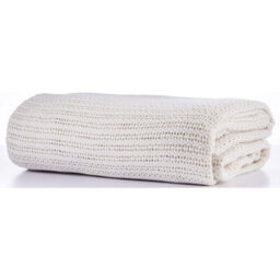 Just So Home 100% Cotton Cellular Blanket With Plain Hemmed Finish (Cream, Single 180Cm X 230Cm)