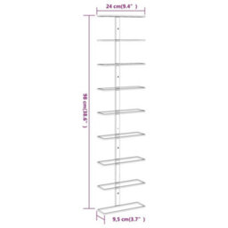 Walplus Wall-Mounted Wine Rack For 9 Bottles 2 Pcs White Iron - thumbnail 5