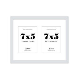 14X11 Inch 2 Opening Photo Collage Frame, Display Two 7X5 Inch Photos, Multi Aperture Family Picture Frame, Light Grey - thumbnail 2