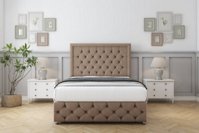 "Comfort Winchester Mink Plush Divan Bed Set No Drawers - 26"" Strutted & 12"" Footboard 6' Super King" - image 1