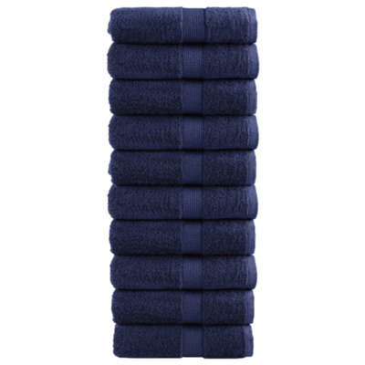 Berkfield Premium Guest Towels Solund 10Pcs Navy Blue 30X50Cm 600Gsm - image 1