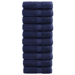 Berkfield Premium Guest Towels Solund 10Pcs Navy Blue 30X50Cm 600Gsm