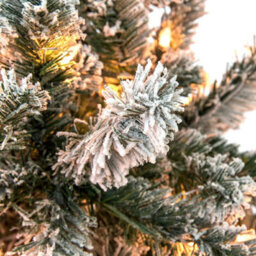 Wadan 7Ft Green Pre-Lit Snow Tipped Pencil Slim Artificial Christmas Tree, Xmas Tree With 820 Tips 220 Leds And Strong Metal Stand - thumbnail 3
