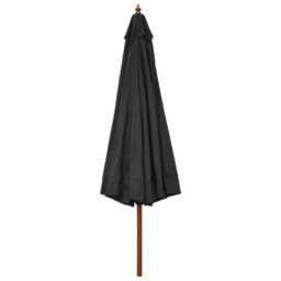Walplus Garden Parasol With Wooden Pole 330 Cm Anthracite - thumbnail 3