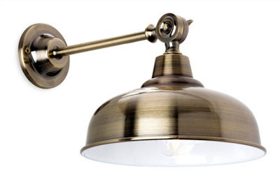 Luminosa Lighting Luminosa Preston 1 Light Indoor Dome Wall Light Antique Brass, E14