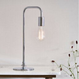 Modern Hangman Table Lamp Chrome Industrial Metal Arm Bedside Desk Light Base - thumbnail 3