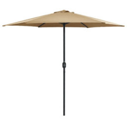 Berkfield Outdoor Parasol With Aluminium Pole 270X246 Cm Taupe - thumbnail 1