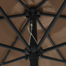 Berkfield Outdoor Parasol With Aluminium Pole 270X246 Cm Taupe - thumbnail 5