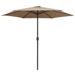 Berkfield Outdoor Parasol With Aluminium Pole 270X246 Cm Taupe - thumbnail 2