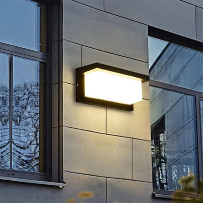 Thehotsale Outdoor And Indoor Black Ip65 Waterproof Rectangular Led Wall Light, Warm Light - image 1